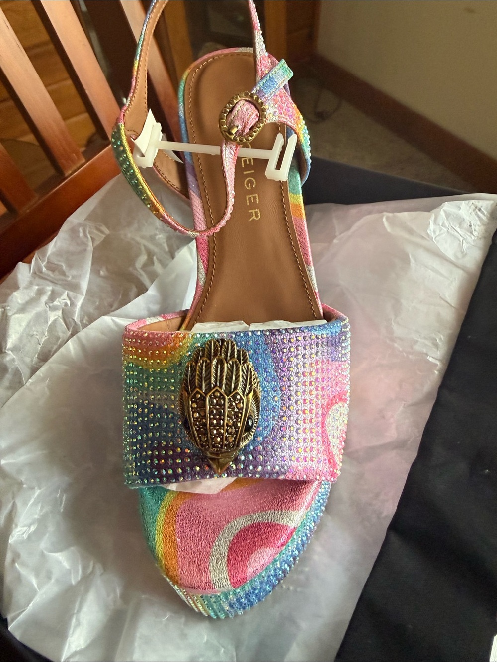 Kurt Geiger Multicolor Crystal Platform Sandals - Picture 2 of 5
